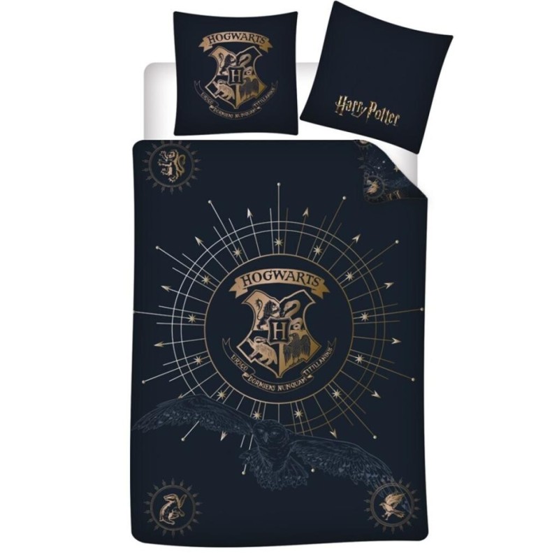 HARRY POTTER - Parure de lit 140x200cm + 65x65cm - Poudlard 