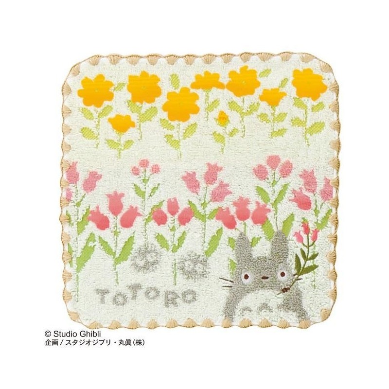 MON VOISIN TOTORO - Totoro Fleurs Sauvages - Mini Serviette 25x25cm 