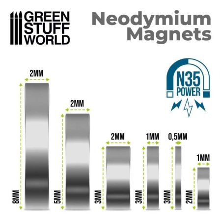 Aimants Néodymes 3x0'5mm - 100 units (N35)