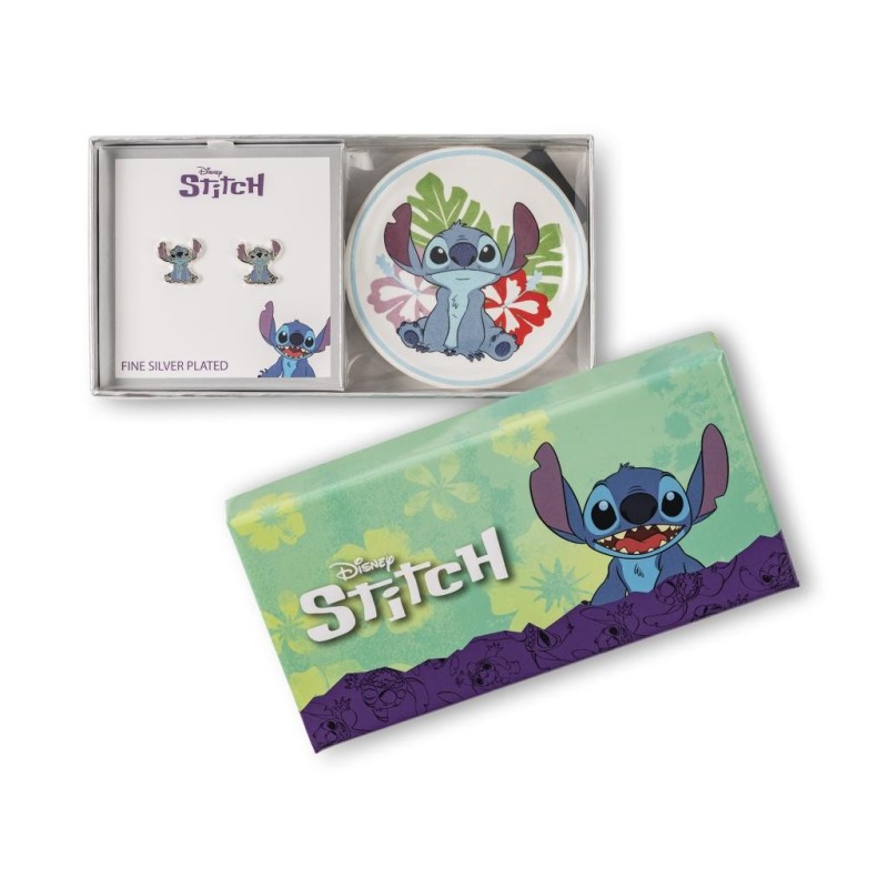 STITCH - Gift Box - Boucles d'Oreilles + Plateau à Bijoux 