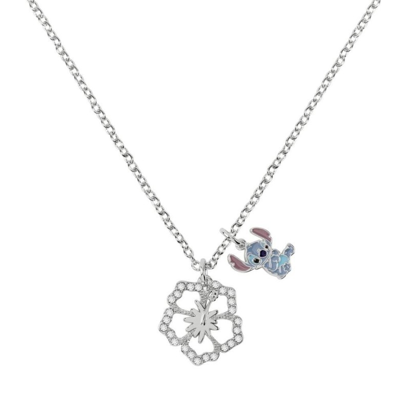 STITCH - Flower - Collier en Laiton Plaqué Argent 