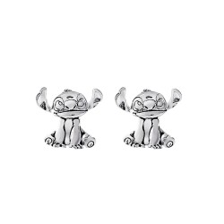 STITCH - Silver - 1 Paire de Clous d'Oreilles - Laiton Plaqué Argent 