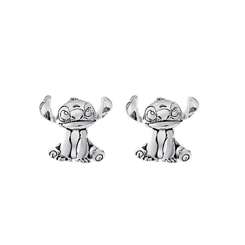 STITCH - Silver - 1 Paire de Clous d'Oreilles - Laiton Plaqué Argent 