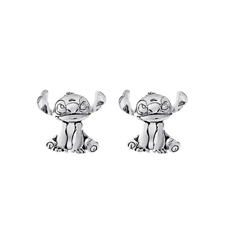 STITCH - Silver - 1 Paire de Clous d'Oreilles - Laiton Plaqué Argent 