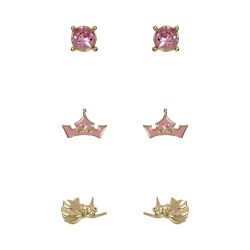 LA BELLE AU BOIS DORMANT - 3 Paires de Clous d'Oreilles 
