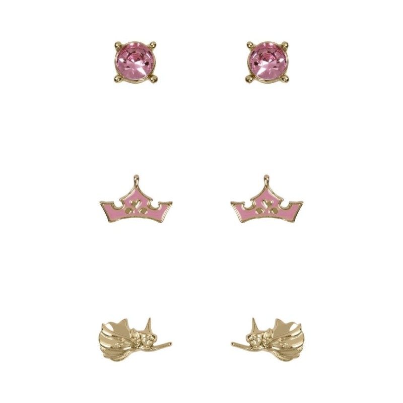 LA BELLE AU BOIS DORMANT - 3 Paires de Clous d'Oreilles 