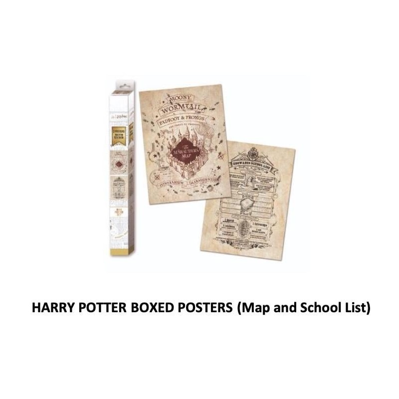 HARRY POTTER - Map & School List - Set 2 Posters 52 x 38cm 