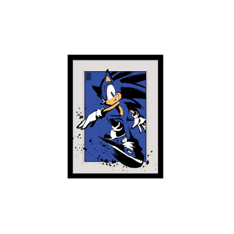 SONIC - Splatter - Impression encadrée 30x40cm 