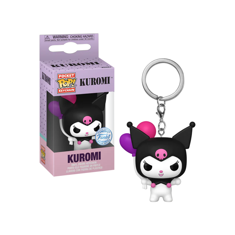 HELLO KITTY - Pocket Pop Keychains - Kuromi (avec Ballon) 