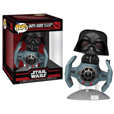 STAR WARS DARKSIDE - POP Ride DLX N° 742 -Tie Advanced avec Dark Vador 