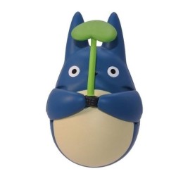 MON VOISIN TOTORO - Totoro Bleu avec feuille - Figurine Culbuto 5.8cm 2