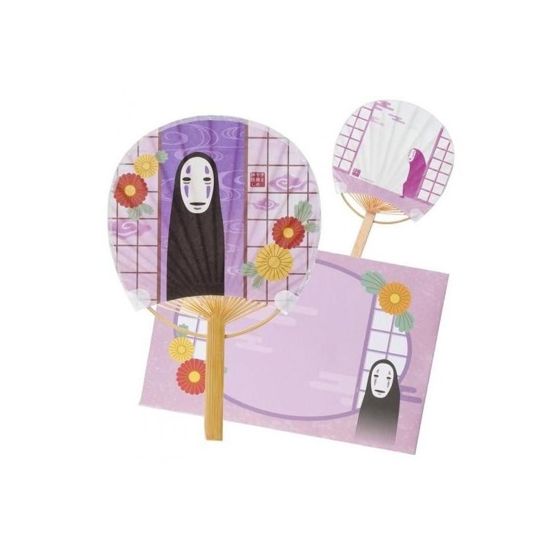 LE VOYAGE DE CHIHIRO - No Face avec fleur - Eventail & Enveloppe 