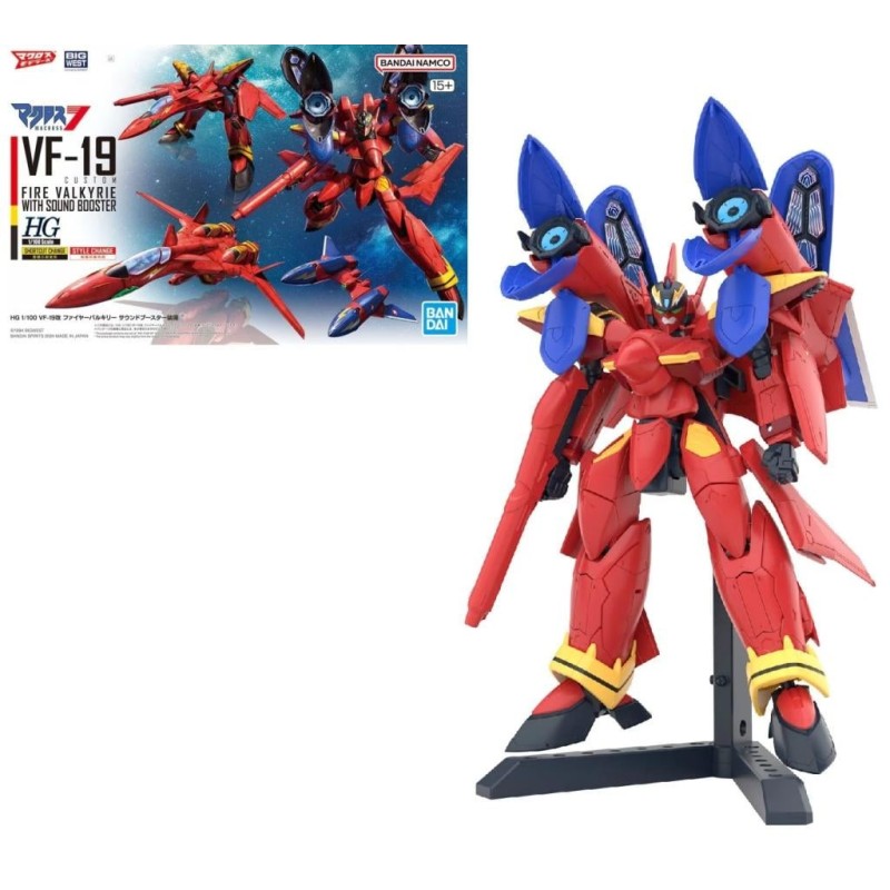 MACROSS -HG 1/100 VF-19 Custom Fire Valkyrie w/ sound Boost -Model Kit 