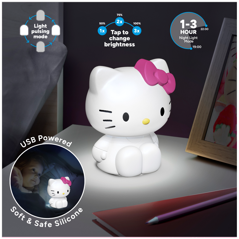 HELLO KITTY - Lampe en Silicone 'SquishyGlo' Rechargeable 18cm 