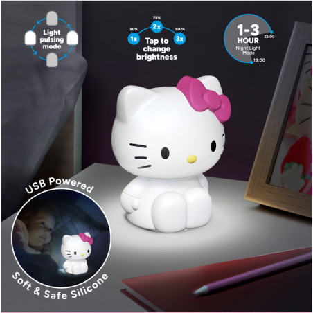 HELLO KITTY - Lampe en Silicone 'SquishyGlo' Rechargeable 18cm 
