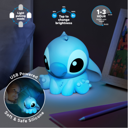 STITCH - Stitch - Lampe en Silicone 'SquishyGlo' Rechargeable 15cm 