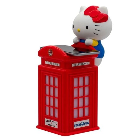 HELLO KITTY - Cabine Londres - Chargeur sans fil & USB - 25cm 