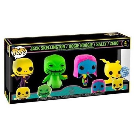 NIGHTMARE BEFORE CHRISTMAS - POP - Blacklight 4 PACK Sp. Edition 