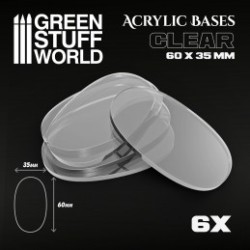 Socles Acryliques Ovale 60x35mm Transparent