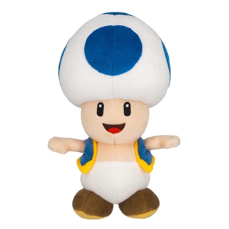 SUPER MARIO - Toad Bleu - Peluche 20cm 
