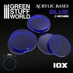 Socles Acryliques ROND 40 mm Bleu Transparent