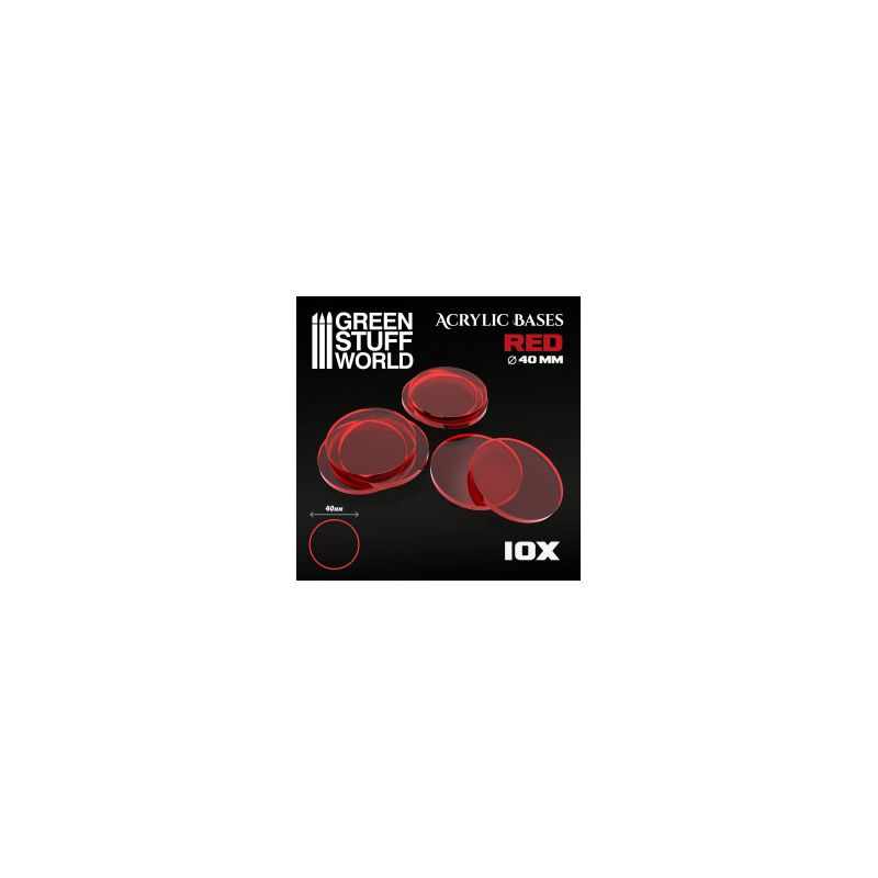 Socles Acryliques ROND 40 mm Rouge Transparent