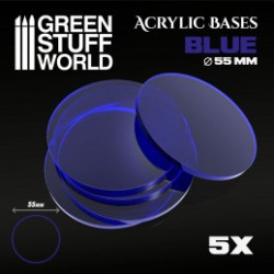 Socles Acryliques ROND 55 mm Bleu Transparent