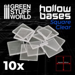 Socles en plastique transparent avec CREUX - Carré 40mm