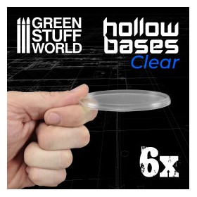Socles en plastique transparent avec CREUX - Ovales 75x42mm