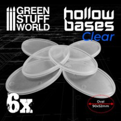 Socles en plastique transparent avec CREUX - Ovales 90x52mm