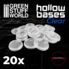 Socles en plastique transparents avec CREUX - Rond 28,5mm