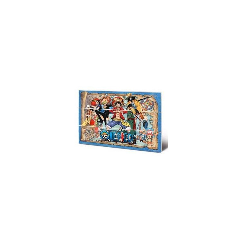 ONE PIECE - Straw Hat Pirates Map - Impression sur bois 20x29.5cm 