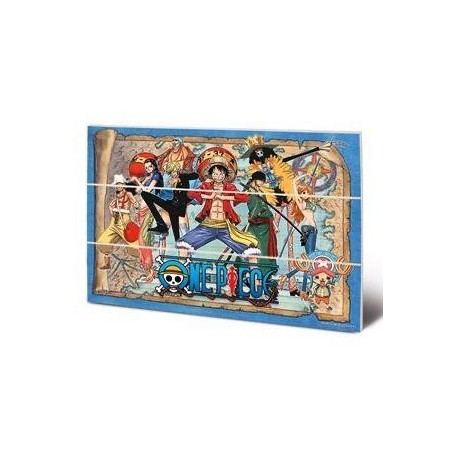 ONE PIECE - Straw Hat Pirates Map - Impression sur bois 20x29.5cm 