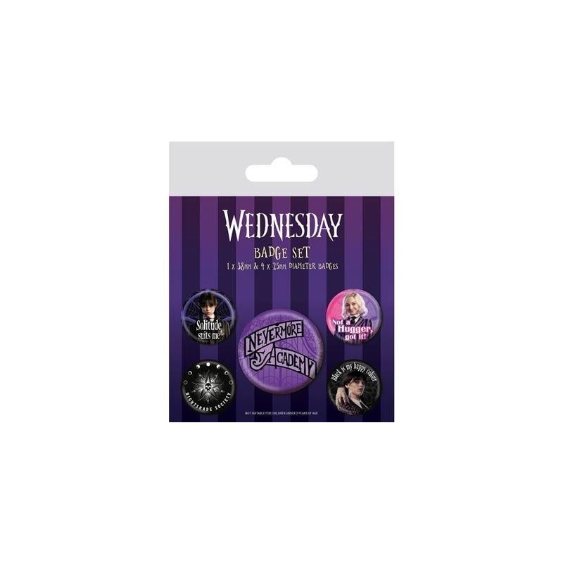 MERCREDI - Nevermore - Pack 5 Badges 