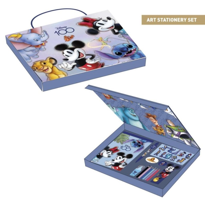 DISNEY 100 ANS - Boîte de Papeterie - 12 pc. 