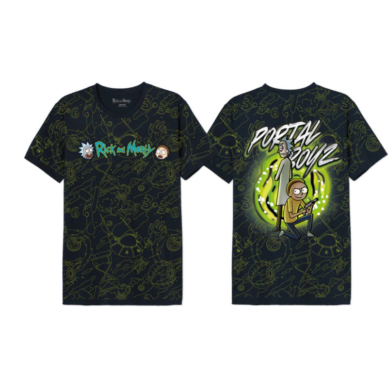 RICK ET MORTY - Portal Boyz - T-Shirt Oversize Homme (S) 