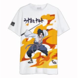 NARUTO SHIPPUDEN - Sasuke Uchiwa - T-Shirt Oversize Homme (L) 