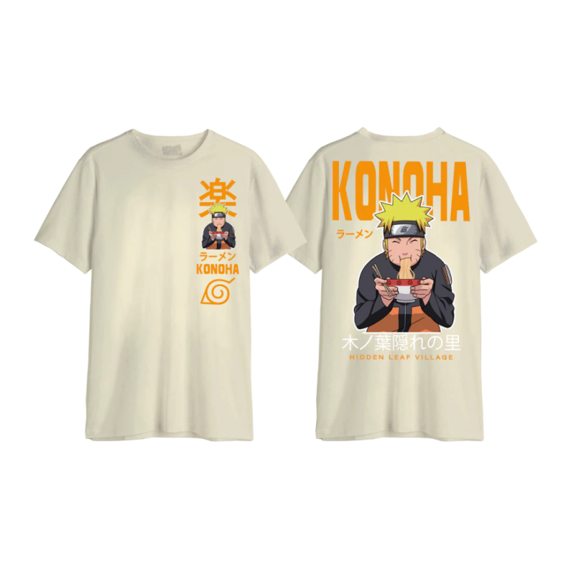 NARUTO SHIPPUDEN - Konoha Ramen - T-Shirt Oversize Homme (XS) 