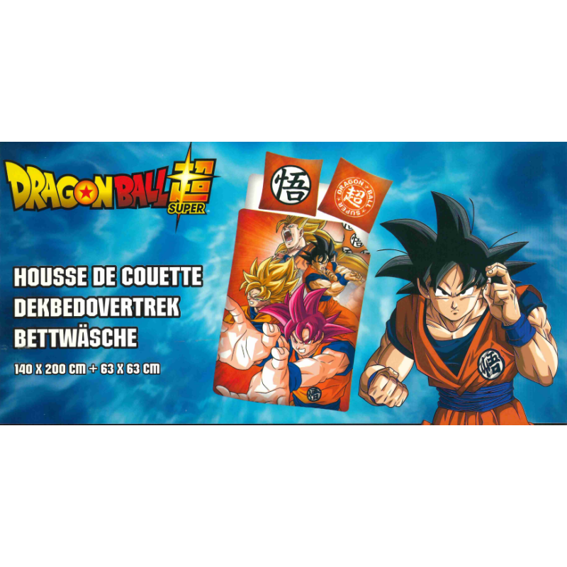 DRAGON BALL SUPER - Goku - Parure de lit 140x200cm  - '100% Polyester' 