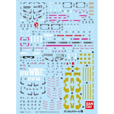 GUNDAM - Gundam Decal 97 MG 1/100 Gundam Ver. 3.0 - Model Kit 