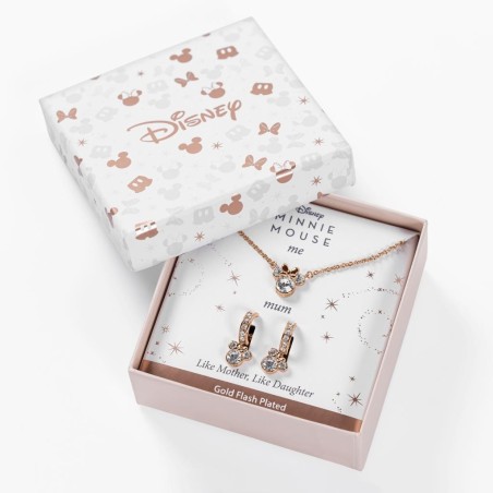 MINNIE -Set Maman & Fille- Collier + Boucles en Laiton Plaqué Argent 