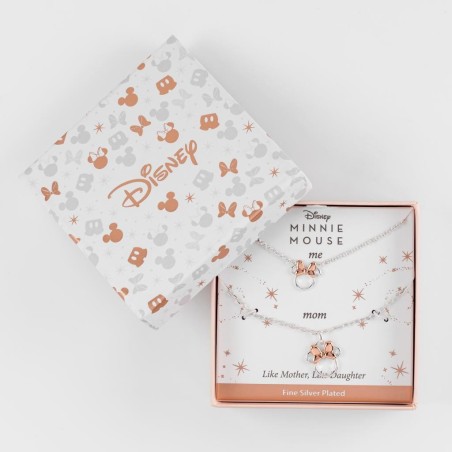 MINNIE - Set Maman & Fille - 2 Colliers en Laiton Plaqué Argent 