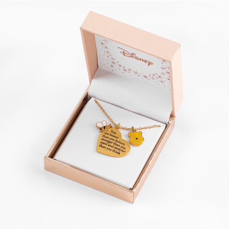 WINNIE L'OURSON - Coeur - Collier en Laiton Plaqué 