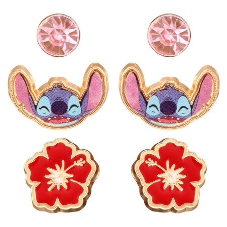STITCH - Set de 3 Paires de Clous d'Oreilles 
