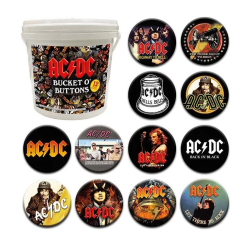 AC/DC - Seau de 144 Badges 3.2cm 