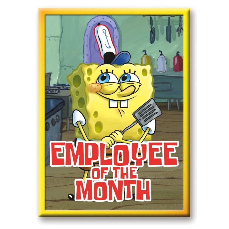 BOB L'EPONGE - Employé du mois - aimant 6.3x8.9cm 