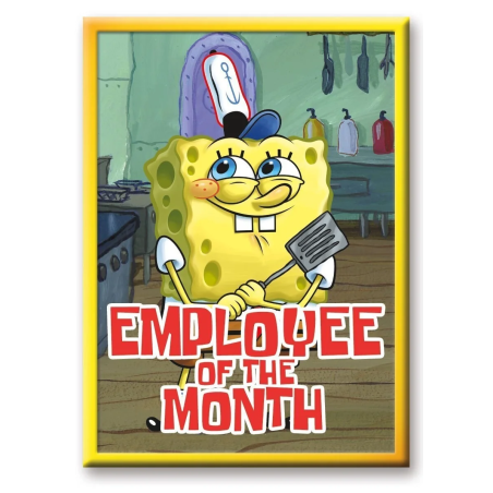 BOB L'EPONGE - Employé du mois - aimant 6.3x8.9cm 