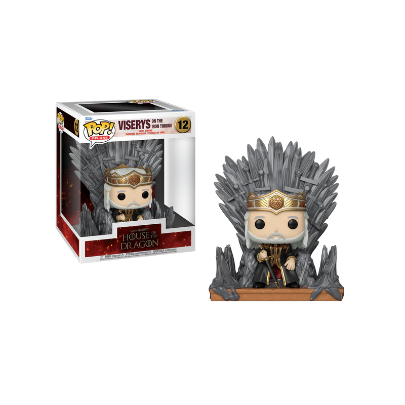 HOUSE OF THE DRAGONS - POP Deluxe N° 12 - Viserys sur le Throne de Fer 