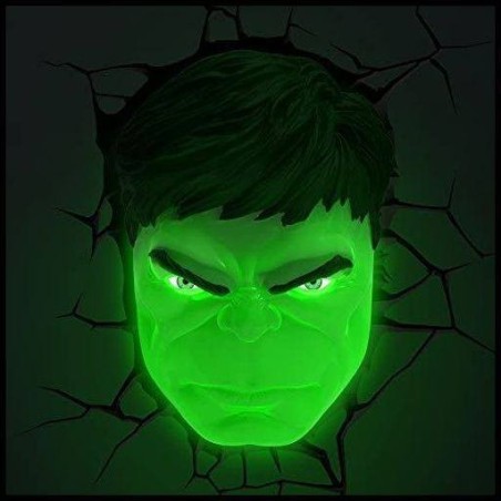 Marvel lampe 3D LED Hulk Face 3D 