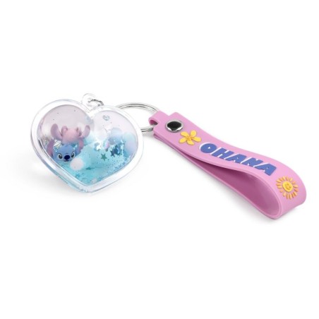 STITCH & ANGEL - Ohana Haert - Porte-Clés 3D 'Liquid' 